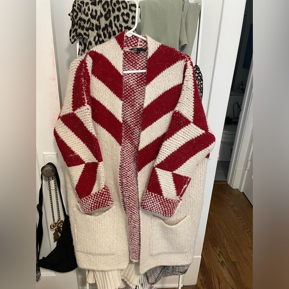 Maje Red and White Sweater - Picture 2 of 5